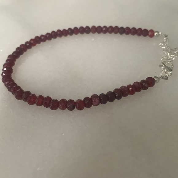 ✨ NEW Real Ruby Tennis Bracelet ✨ Adjustable 7-9” | Sterling Silver Plated - Picture 4 of 7